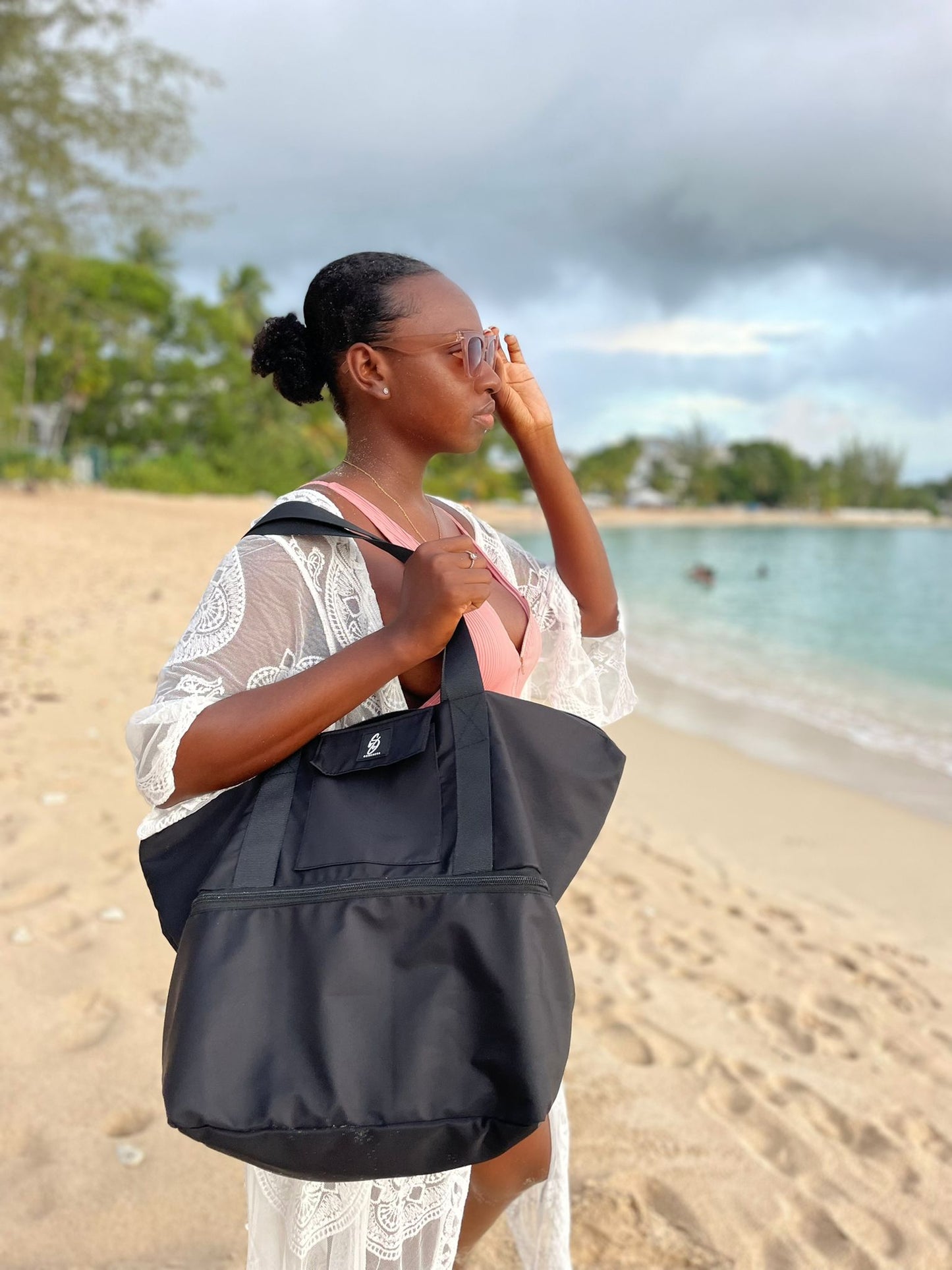 Black Tote Bag With Zip