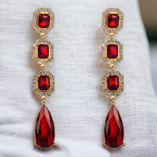 Red Drop Earrings