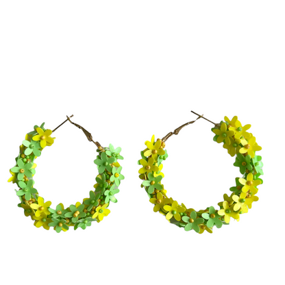 Hoop Flower Earrings