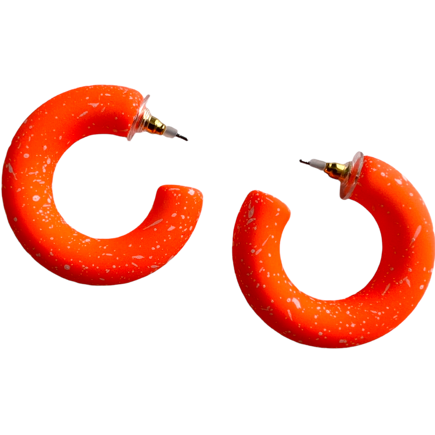 Bright Orange Hoop Earrings