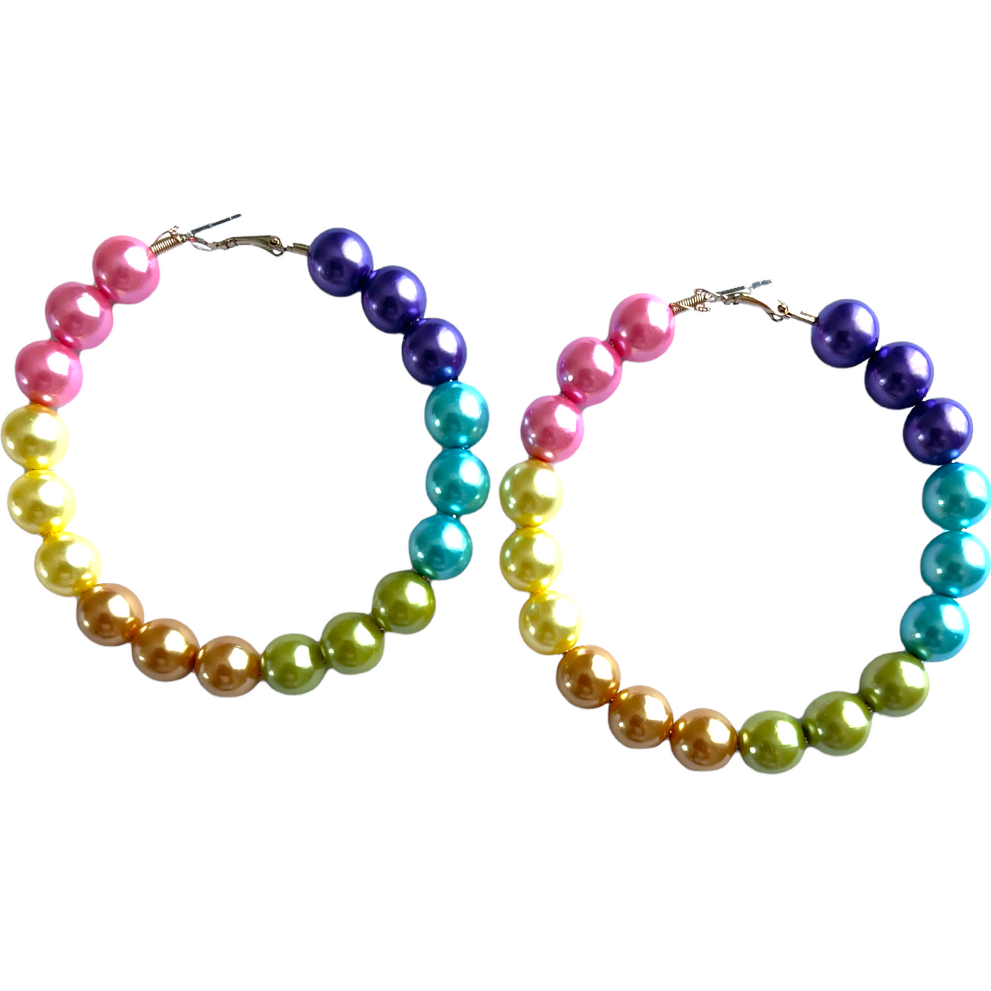 Multicolour Beaded Hoop Earrings